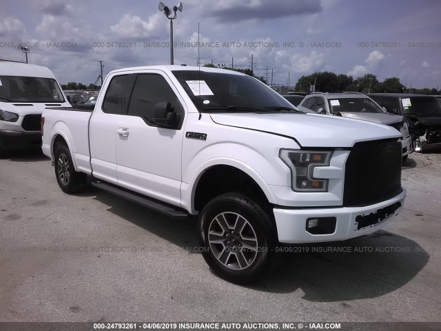 1FTEX1CP8FKE42389 - 2015 FORD F150 SUPER CAB WHITE photo 1