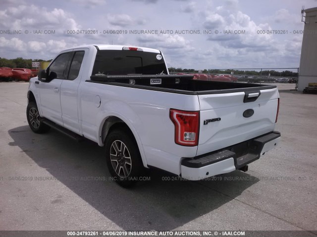 1FTEX1CP8FKE42389 - 2015 FORD F150 SUPER CAB WHITE photo 3