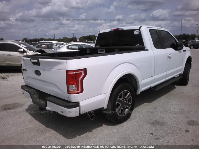 1FTEX1CP8FKE42389 - 2015 FORD F150 SUPER CAB WHITE photo 4