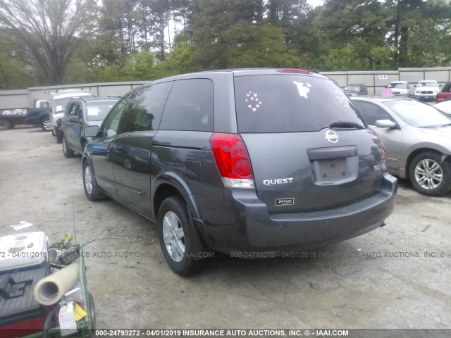 5N1BV28U74N319297 - 2004 NISSAN QUEST S/SE/SL GRAY photo 3