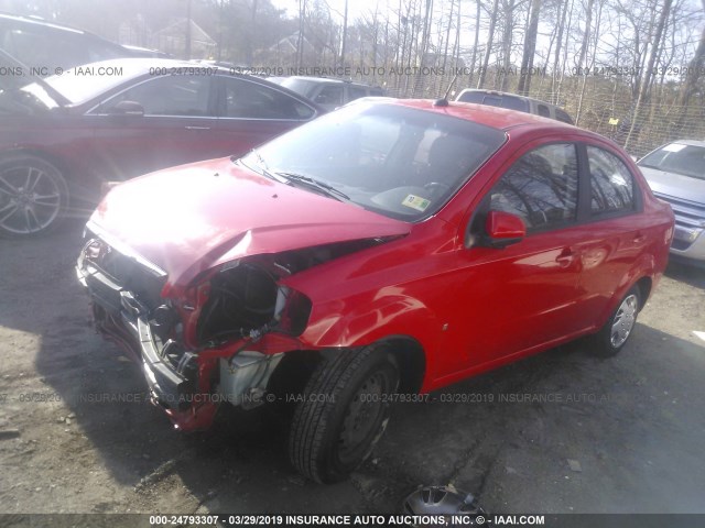 KL1TD56E39B358235 - 2009 CHEVROLET AVEO LS/LT RED photo 2