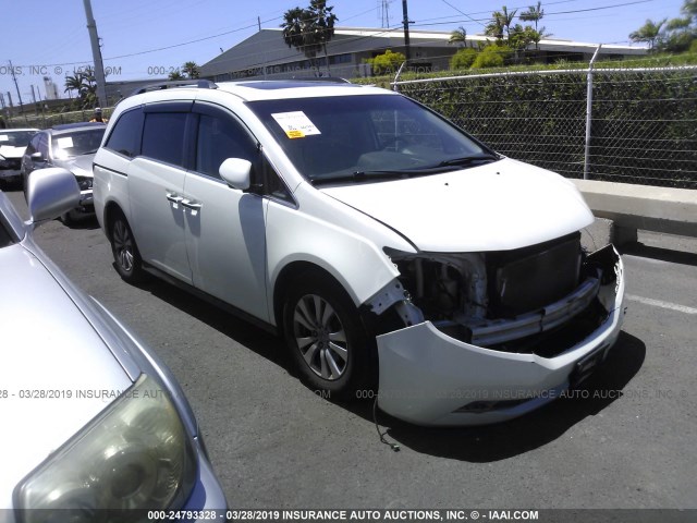 5FNRL5H6XEB028014 - 2014 HONDA ODYSSEY EXL WHITE photo 1