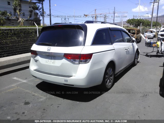 5FNRL5H6XEB028014 - 2014 HONDA ODYSSEY EXL WHITE photo 4