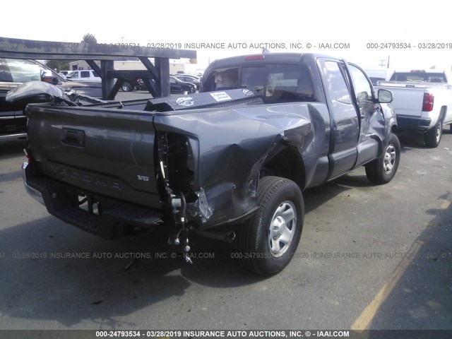 5TFRZ5CN2GX017949 - 2016 TOYOTA TACOMA ACCESS CAB/SR/SR5/TRD SPT GRAY photo 4