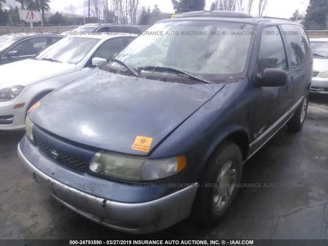 4N2DN1118VD848964 - 1997 NISSAN QUEST XE/GXE BLUE photo 2