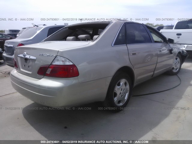 4T1BF28B54U364370 - 2004 TOYOTA AVALON XL/XLS TAN photo 4