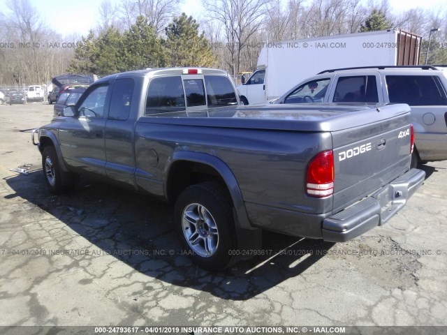 1B7GG32N62S634599 - 2002 DODGE DAKOTA SPORT/RT GRAY photo 3