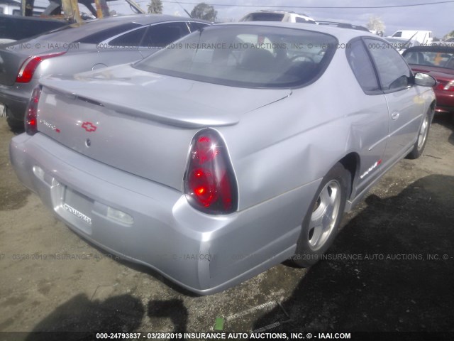 2G1WX15K219270241 - 2001 CHEVROLET MONTE CARLO SS ვერცხლისფერი ფოტო 4