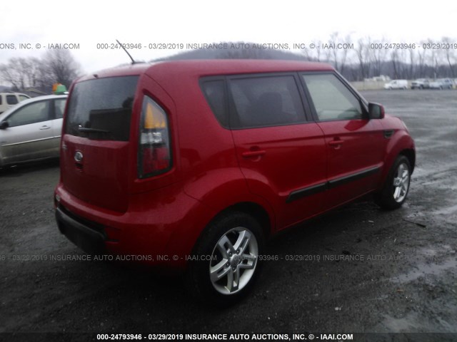 KNDJT2A23B7256294 - 2011 KIA SOUL +/!/SPORT RED photo 4