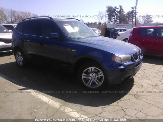 WBXPA934X6WG79396 - 2006 BMW X3 3.0I BLUE photo 1