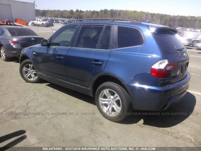 WBXPA934X6WG79396 - 2006 BMW X3 3.0I BLUE photo 3