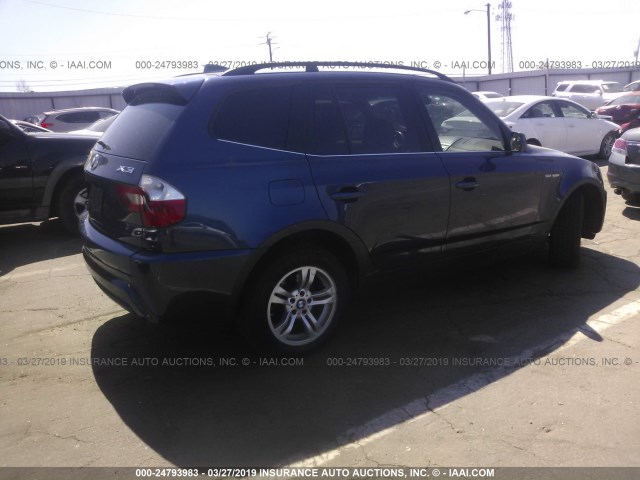 WBXPA934X6WG79396 - 2006 BMW X3 3.0I BLUE photo 4