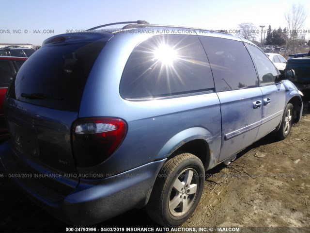 2D4GP44L87R192373 - 2007 DODGE GRAND CARAVAN SXT BLUE photo 4