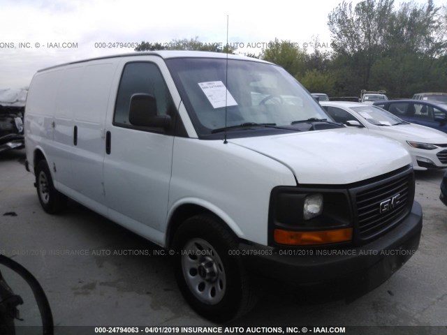 1GTS7AFX9E1177484 - 2014 GMC SAVANA G1500 WHITE photo 1