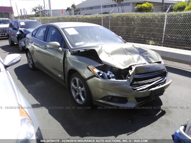 3FA6P0LU7DR170260 - 2013 FORD FUSION SE HYBRID GREEN photo 1