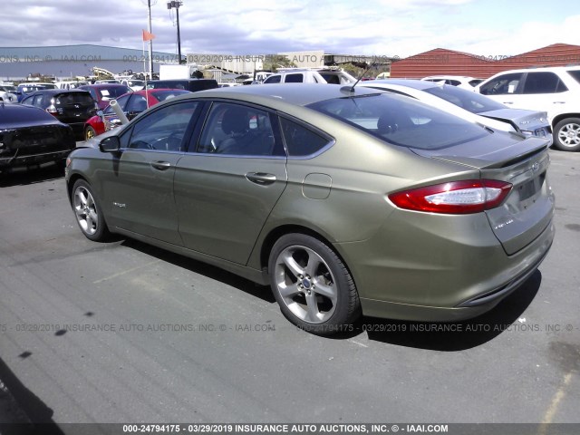 3FA6P0LU7DR170260 - 2013 FORD FUSION SE HYBRID GREEN photo 3