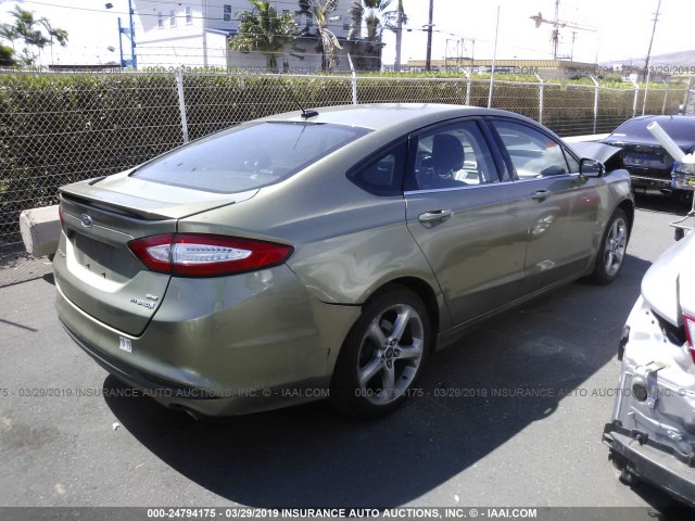 3FA6P0LU7DR170260 - 2013 FORD FUSION SE HYBRID GREEN photo 4