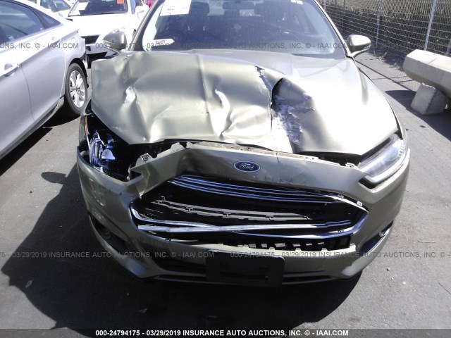 3FA6P0LU7DR170260 - 2013 FORD FUSION SE HYBRID GREEN photo 6