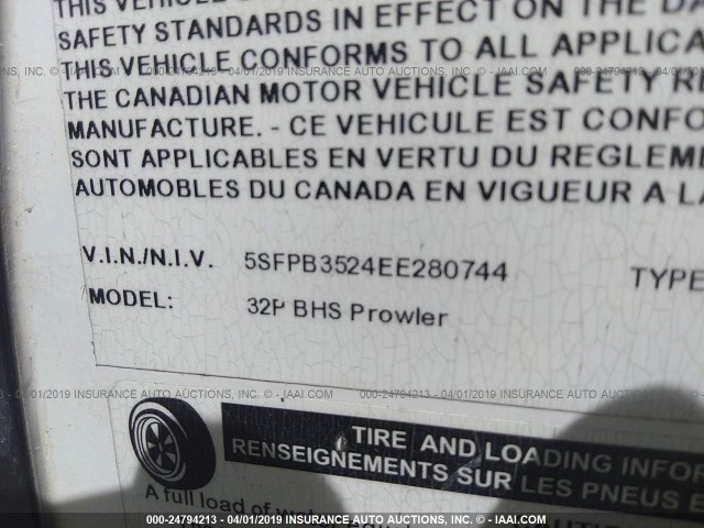 5SFPB3524EE280744 - 2014 HEARTLAND PROWLER TRAVEL TRAILERS  Beyaz fotoğraf 9