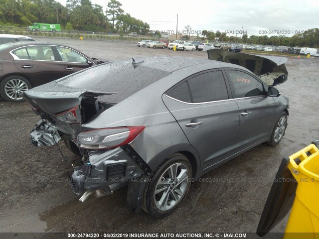 KMHD84LF2HU354023 - 2017 HYUNDAI ELANTRA SE/VALUE/LIMITED GRAY photo 4