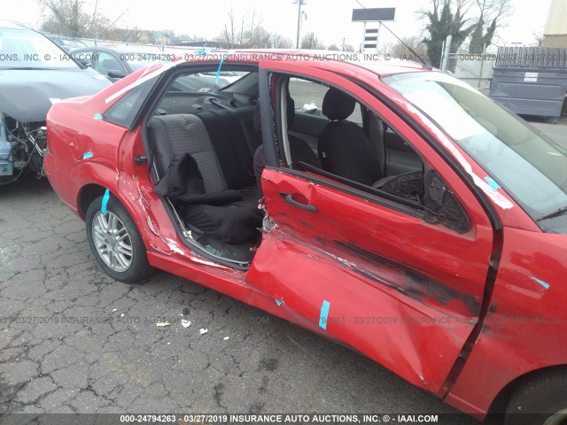 1FAHP34N57W184533 - 2007 FORD FOCUS ZX4/S/SE/SES RED photo 6