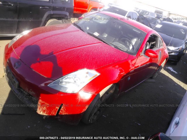 JN1AZ34D24T164463 - 2004 NISSAN 350Z COUPE RED photo 2