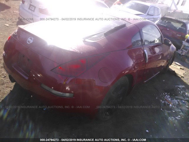 JN1AZ34D24T164463 - 2004 NISSAN 350Z COUPE RED photo 4