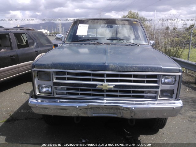 1GCGK24M6GJ141645 - 1986 CHEVROLET K20 BLUE photo 6