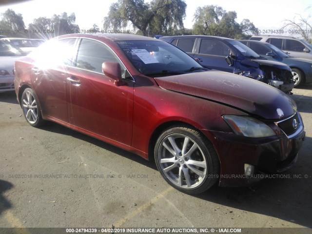 JTHBK262775035704 - 2007 LEXUS IS 250 RED photo 1