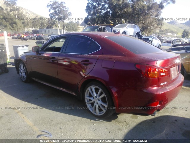 JTHBK262775035704 - 2007 LEXUS IS 250 RED photo 3