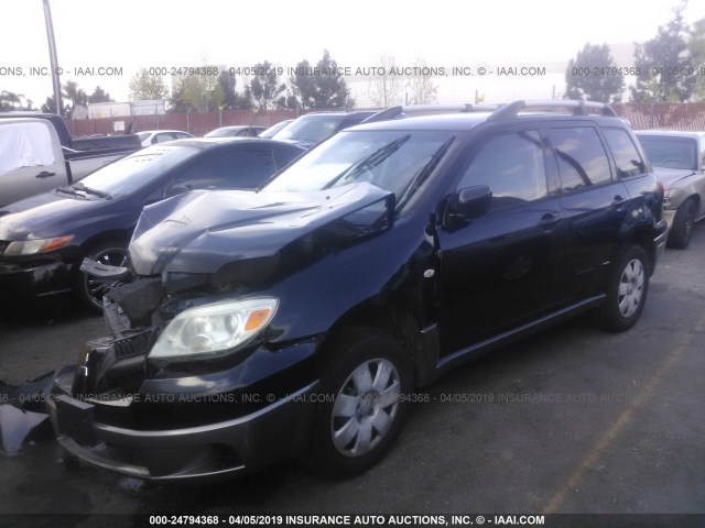 JA4LX31F56U003369 - 2006 MITSUBISHI OUTLANDER LS BLACK photo 2