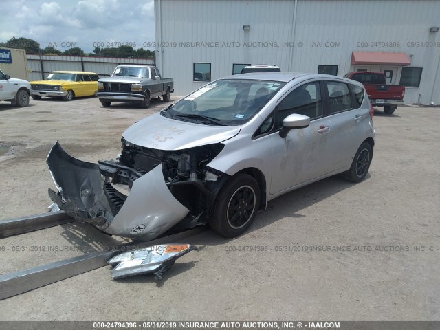 3N1CE2CP2FL431084 - 2015 NISSAN VERSA NOTE S/S PLUS/SV/SL/SR SILVER photo 2