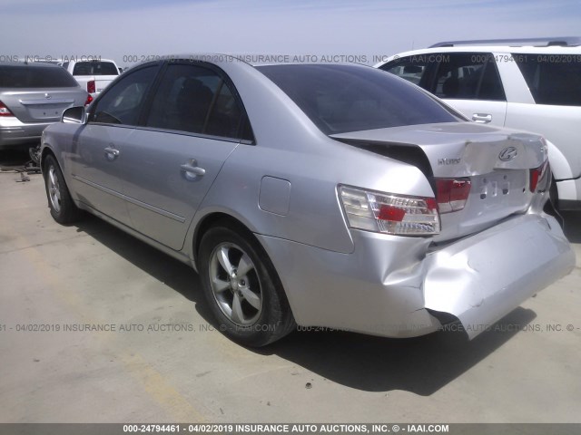 5NPEU46C06H164086 - 2006 HYUNDAI SONATA GLS/LX SILVER photo 3