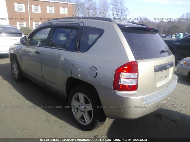 1J4FT47B89D236105 - 2009 JEEP COMPASS SPORT GOLD photo 3