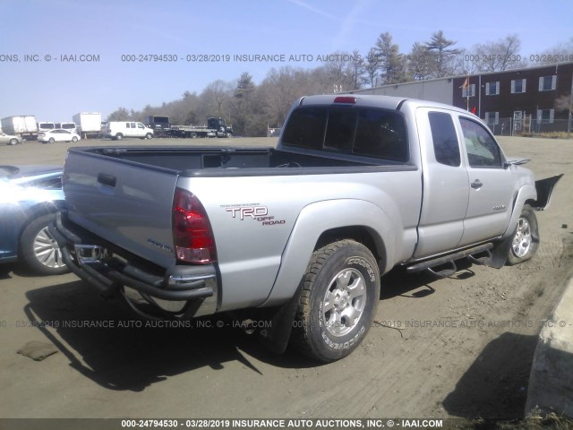 5TEUU42N58Z559674 - 2008 TOYOTA TACOMA ACCESS CAB ვერცხლისფერი ფოტო 4