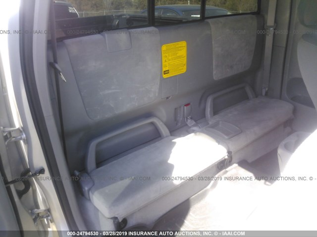 5TEUU42N58Z559674 - 2008 TOYOTA TACOMA ACCESS CAB ვერცხლისფერი ფოტო 8