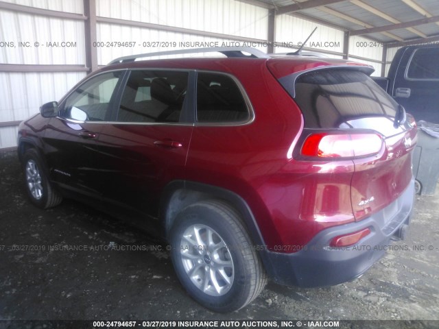 1C4PJMCS2EW229865 - 2014 JEEP CHEROKEE LATITUDE RED photo 3