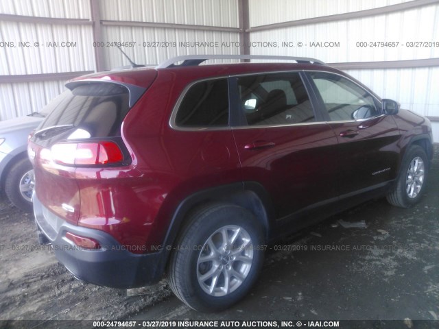 1C4PJMCS2EW229865 - 2014 JEEP CHEROKEE LATITUDE RED photo 4