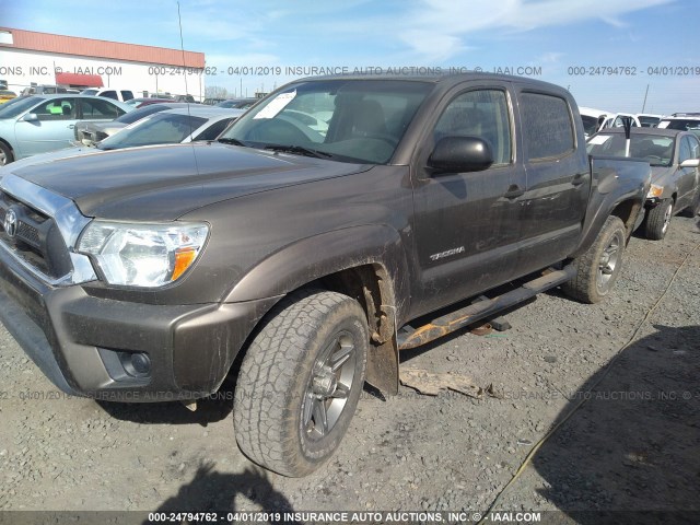 5TFJX4GN5EX034006 - 2014 TOYOTA TACOMA DOUBLE CAB BROWN photo 2