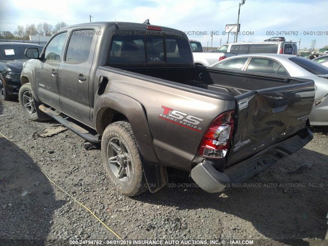 5TFJX4GN5EX034006 - 2014 TOYOTA TACOMA DOUBLE CAB BROWN photo 3
