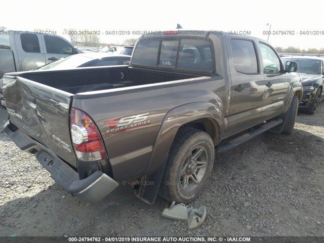 5TFJX4GN5EX034006 - 2014 TOYOTA TACOMA DOUBLE CAB BROWN photo 4