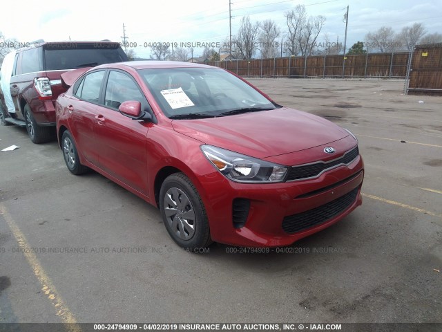 3KPA24AB7KE187625 - 2019 KIA RIO S RED photo 1