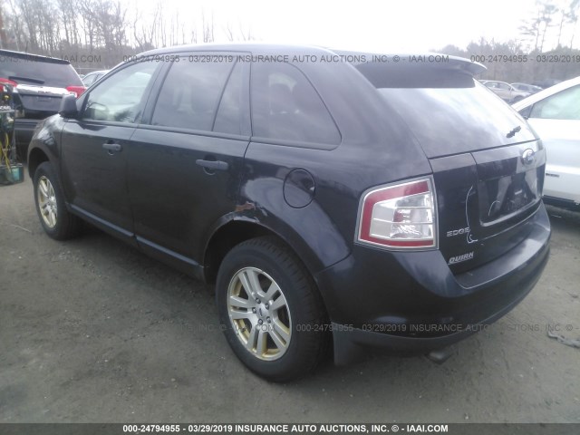 2FMDK46C27BA83455 - 2007 FORD EDGE SE BLACK photo 3