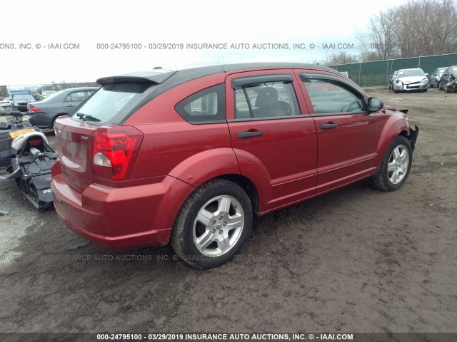 1B3HB48B87D159699 - 2007 DODGE CALIBER SXT RED photo 4