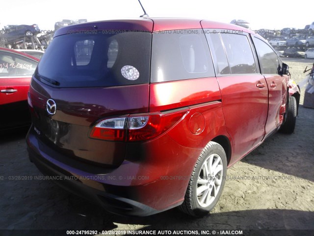 JM1CW2BL0E0164354 - 2014 MAZDA 5 SPORT RED photo 4