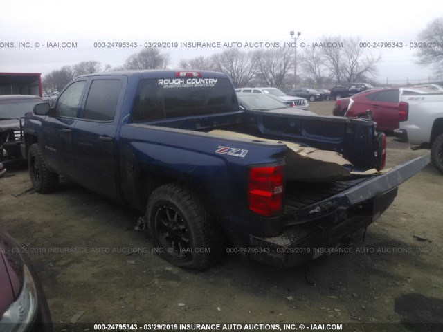 3GCUKREC6EG336581 - 2014 CHEVROLET SILVERADO K1500 LT BLUE photo 3