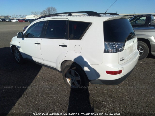 JA4MT31X07Z010730 - 2007 MITSUBISHI OUTLANDER LS WHITE photo 3