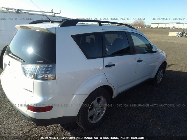 JA4MT31X07Z010730 - 2007 MITSUBISHI OUTLANDER LS WHITE photo 4