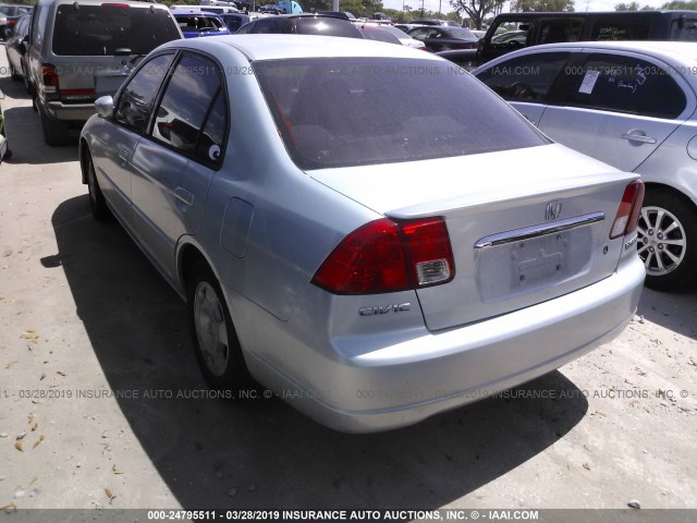 JHMES96603S019672 - 2003 HONDA CIVIC HYBRID GRAY photo 3