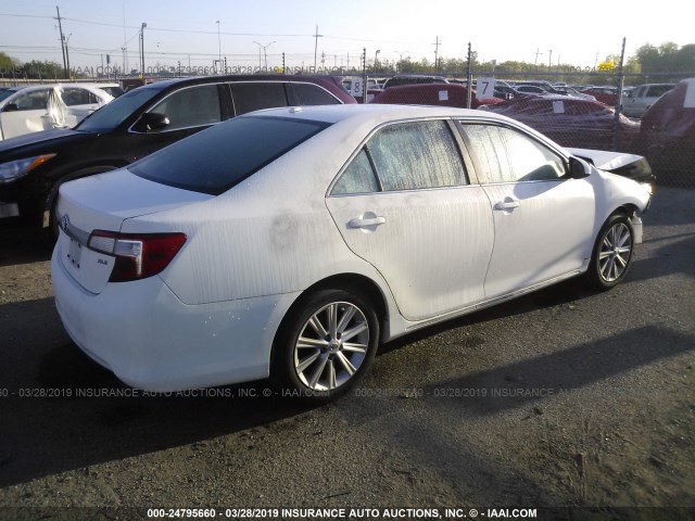 4T4BF1FK9CR251541 - 2012 TOYOTA CAMRY SE/LE/XLE WHITE photo 4